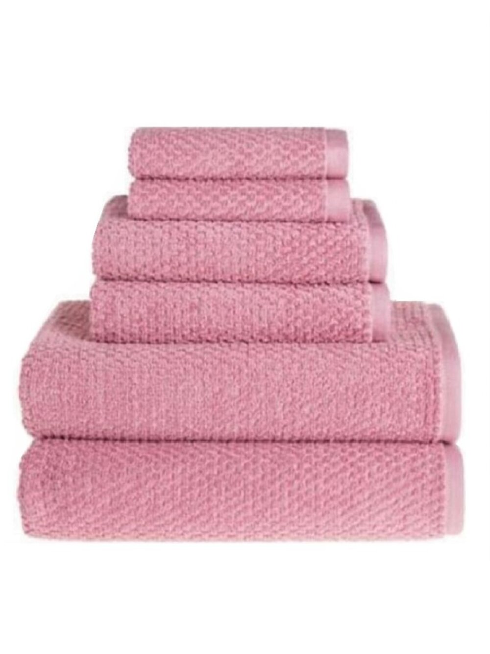 6-pc MAUVE PINK Wild Sage Savannah Quick Dry 90% Cotton Towel Set BATH HAND WASH